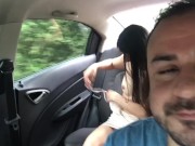 sexy schoolgirl changes clothes in the back seat of the uber 13/16