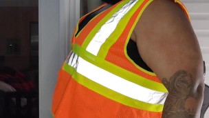 Construction worker jerking off