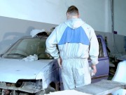 2 hot spanish studs fucking hard in her sweet pussy a young russian slut in the workshop 2/16