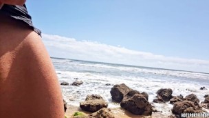 Risky beach masturbation - Hot Guy having a Huge cumshot