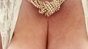 Big dildo huge tits titfuck