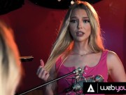 Petite Blonde Chloe Temple Uses A Strap-On To Fuck Stepsister Lily Larimar & Get A Spot For Her Band 1/16