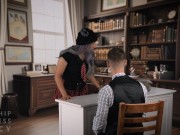 School Bully Dominates Teacher with Spit, Chastity, and Pegging 1/16