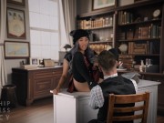 School Bully Dominates Teacher with Spit, Chastity, and Pegging 2/16