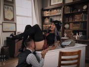 School Bully Dominates Teacher with Spit, Chastity, and Pegging 8/16