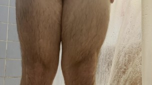 I jerked off my insatiable dick in the shower and cummed profusely