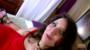 Hardcore pounding in all kinds of positions for a cum thirsty brunette beauty
