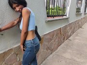 My girlfriend asked her to insert the Lush toy and we went out to the street and I controlled the Lu 10/16