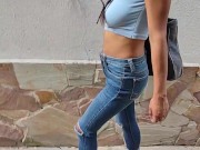 My girlfriend asked her to insert the Lush toy and we went out to the street and I controlled the Lu 8/16