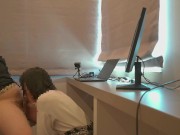 【個人撮影】#32 エンW不倫CH またまたやっちゃいました。リアルリモート会議中のぺろぺろ奉仕。。生挿入して中出しする不倫カップルの日常♡／Japanese amateur /日本人/japanes 10/16