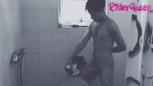 Stepson is seduced by chubby mom and fucks her in the shower