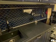 Girlfriend getting pussy drilled in the kitchen 1/16