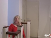 She starts jerking off the two cocks at the same time. Then she sucks the cocks with pleasure and takes turns. She enjoys 4/16