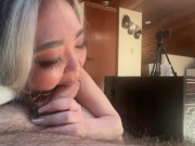 Watching Anime Leads to Petite Asian Swallowing Cum 4/16