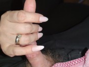 Handjob for Small Cock Slave with my pointy Nails until he asks me if I allow him to shooting ropes 4/16