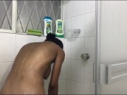 cute brunette showers and soaps up very sexy 11/16