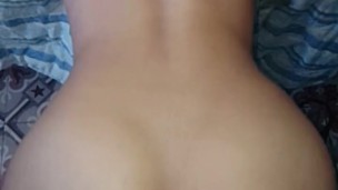 Hot Amateur college girl bouncing white big ass over his classmate' after homework