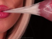 CLOSE UP: BEST Horny CONDOM BLOWJOB for your DICK! CUM TWICE in CONDOM! Sensual ASMR Mouth! 15/16