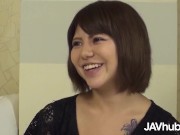 Busty JAV girl has her hairy pussy fucked and creampied 2/16