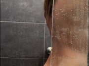 Beautiful milf soaps her sexy body and takes a hot shower after sex 2/16