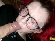 Red-haired cutie has anal sex and gets cum on her face 16/16