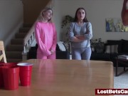 A game of strip pong with 2 hot lesbo girls 2/16