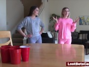 A game of strip pong with 2 hot lesbo girls 4/16