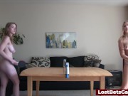 Strip table tennis with the loser fucked by a big sex machine 5/16