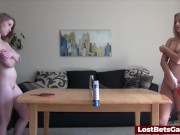 Strip table tennis with the loser fucked by a big sex machine 7/16