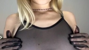 Cute blonde flirting before sex