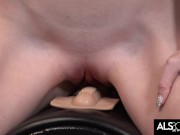Tall Slender Brunette Riding the Sybian Sex Machine to Cum 10/16