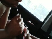 THROAT GAME CRAZY SO FREAKY EBONY GETS MOUTH AND LIPS PAINTED WITH CUM!!!!!!! 5/16