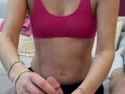 I jerk him off while I watch my tv series and I receive a cumshot 10/16