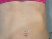 I jerk him off while I watch my tv series and I receive a cumshot 16/16