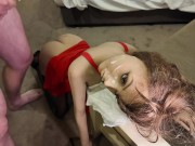 Australian Horny Facial Cumshot and Anal of Brunette wearing lingerie 14/16