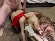 Australian Horny Facial Cumshot and Anal of Brunette wearing lingerie 4/16