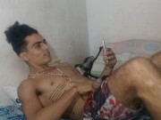 I catch my perverted stepbrother masturbating and I can't wait to suck his big cock 1/16