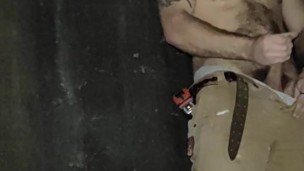 Jerking in an abandoned building