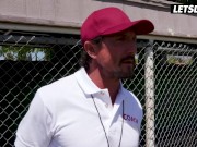 Gina, Karlee and Cindy Fuck Their Old Coach In The Locker Room - SCAM ANGELS 1/16