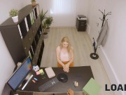 LOAN4K. Blonde with shaved pussy asks for a loan but receives a dick 7/16