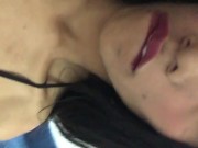 I hide in the bathroom and film my cute body, tits, pussy for my lover in the bathroom 2/16