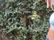 beautiful skinny brunette is filmed by her boyfriend while she changes her blouse on the street 7/16