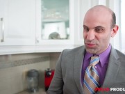 Sexy Blonde Babe is Fucked Hard by a Big Man in the Kitchen 3/16