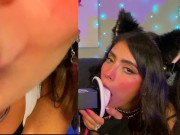 ASMR TWO Cats Flirt and Lick Your Ears with Eye Contact layered  sounds - CorneliustheCat ASMR 15/16