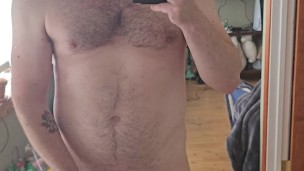 Eye contact jerkoff with cumshot