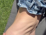 I help him relax in the sun by sucking his cock quietly 13/16