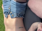 I help him relax in the sun by sucking his cock quietly 15/16