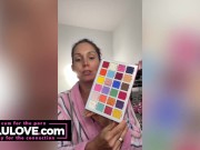 Big boobs babe teasing in bra panties lingerie, soaking up creampie, makeup talk, feet toes nails closeup - Lelu Love 13/16