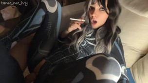 Cute Spider Babe Smoking and Fucking (full vid on my 0nlyfans/ManyVids)