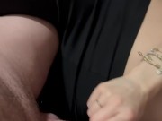 he wakes up with his balls full and he cums on my black leggings 4/16